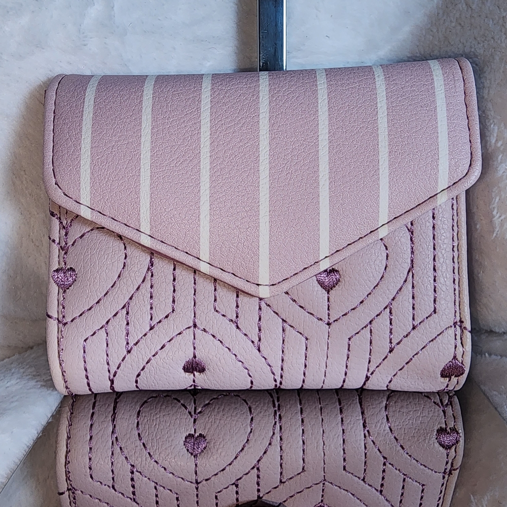 Betsey Johnson Pink and White Striped Wallet